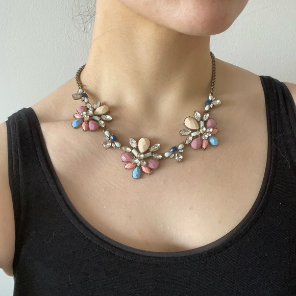 Decorative Costume Necklace with Pink, Blue - Picture 1 of 3
